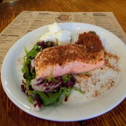 Poached salmon